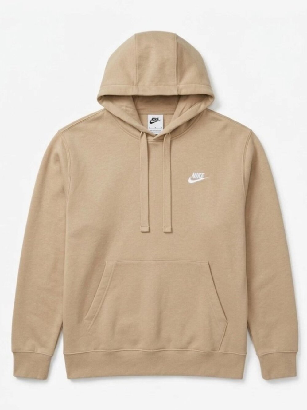 Fleece Hoodie Nike Sportswear Club Pullover Khaki Tan Unisex Mens XL